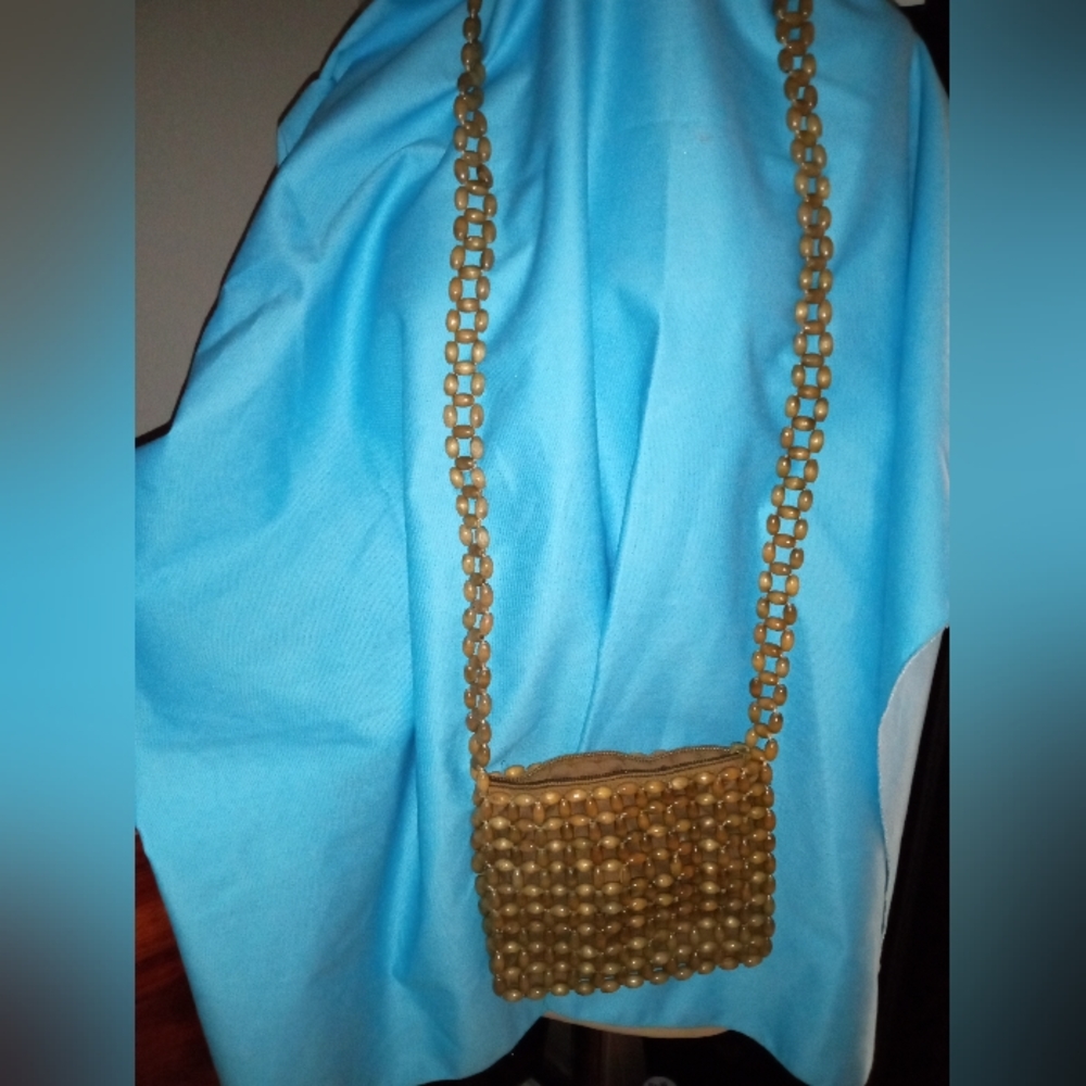 Giannini Wood Beaded Shoulder Bag  Crossbody Boho